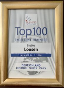 Urkunde Top 100 Trainers Excellence Heike Loosen