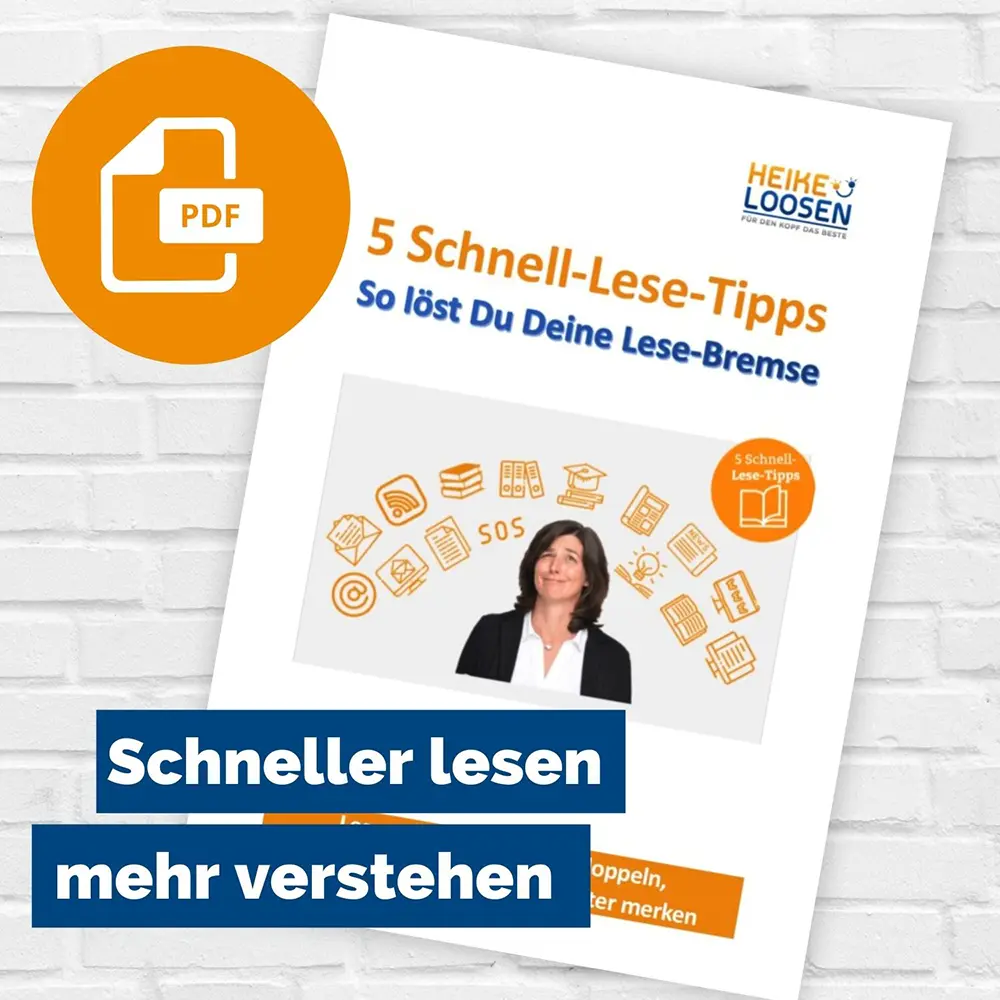 PDF 5 Schnell-Lese-Tipps. So löst Du Deine Lese-Bremse. Schneller lesen, mehr verstehen.